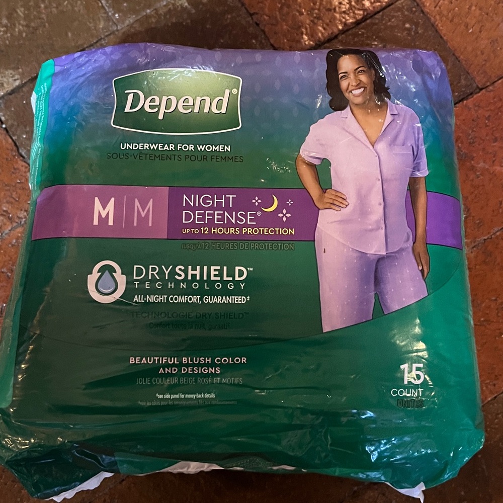 Size Med Depend Night Defense Underwear for Women 15 count times 2